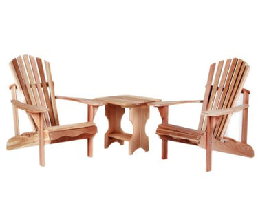 All Things Cedar 3-Piece Adirondack Cedar Chair & Table Set